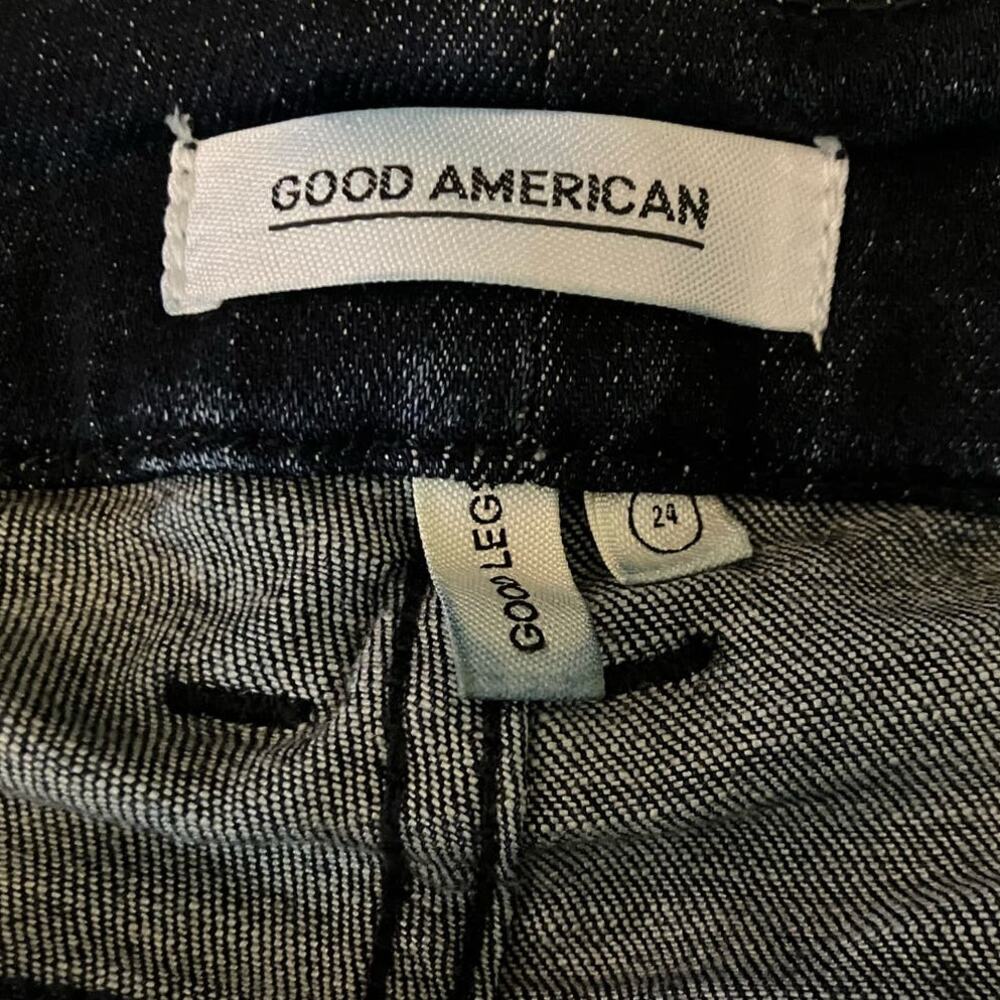 Good American Good Legs Women's Dark Wash Denim 28" Inseam Skinny Jeans SZ 24 - Picture 11 of 11